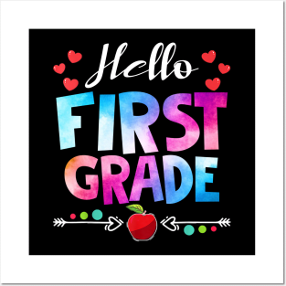 Hello First Grade Shirt Fun 1st Grade Back to School Posters and Art